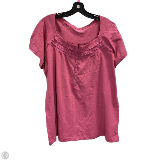 Top Short Sleeve By Eddie Bauer In Coral, Size: 1x