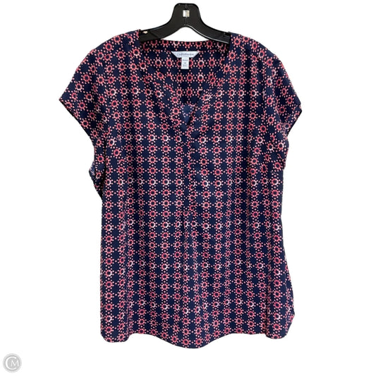 Top Short Sleeve By Croft And Barrow In Navy, Size: 1x