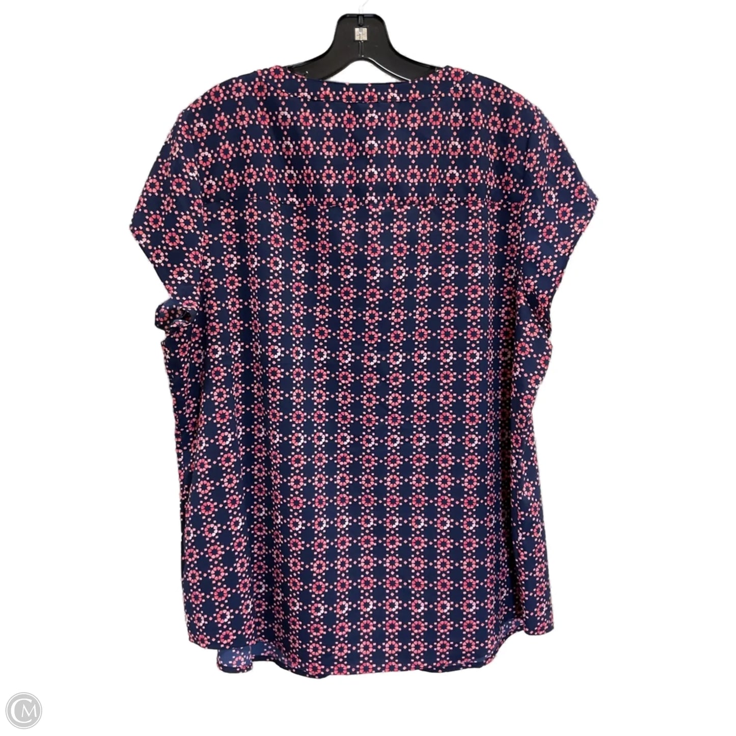 Top Short Sleeve By Croft And Barrow In Navy, Size: 1x