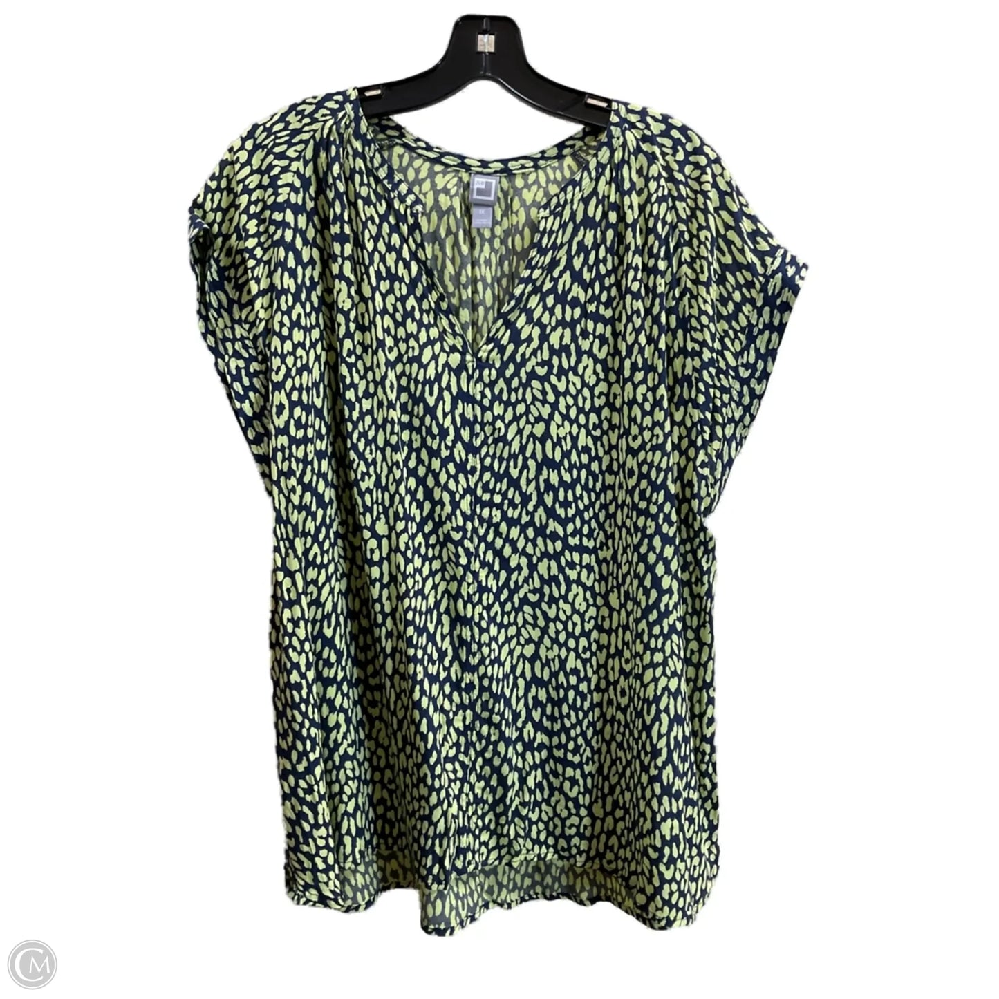 Top Short Sleeve By Jcp In Blue & Green, Size: 1x