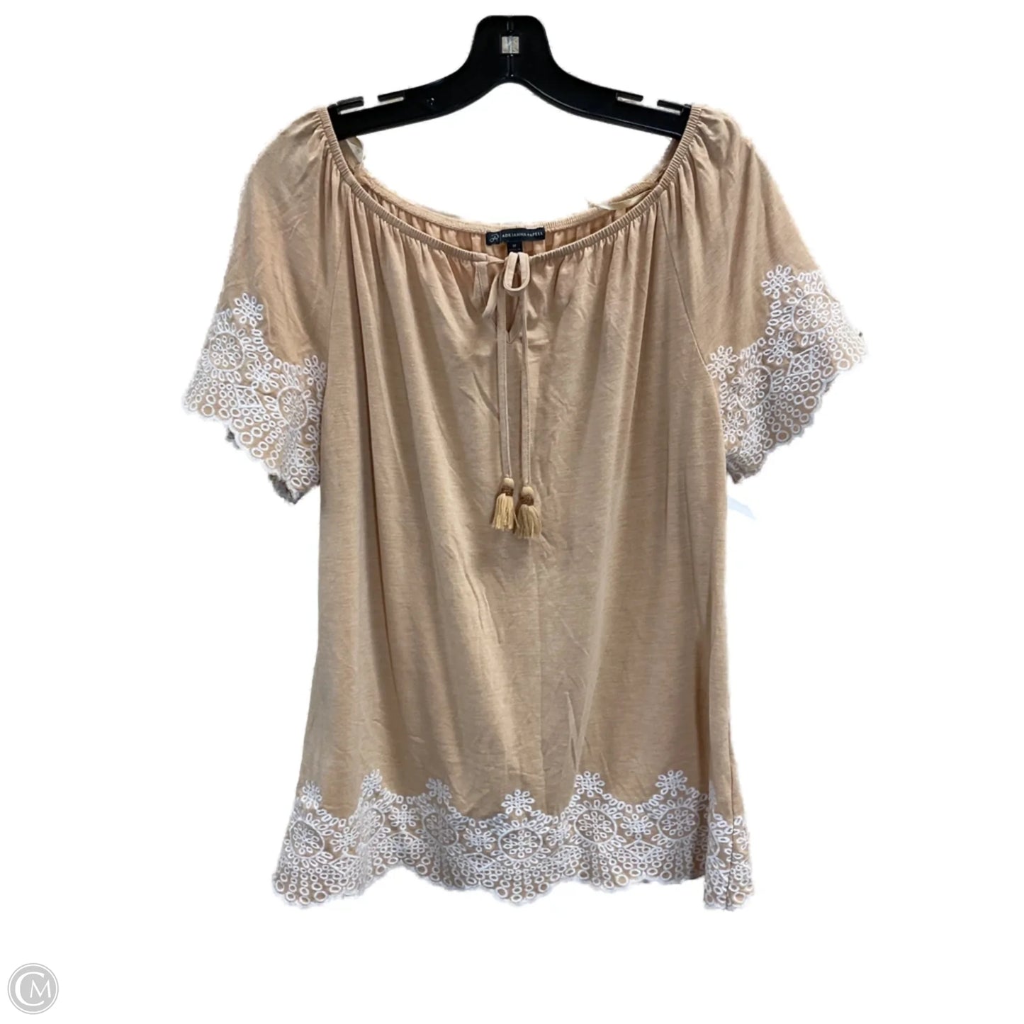 Top Short Sleeve By Adrianna Papell In Yellow, Size: M