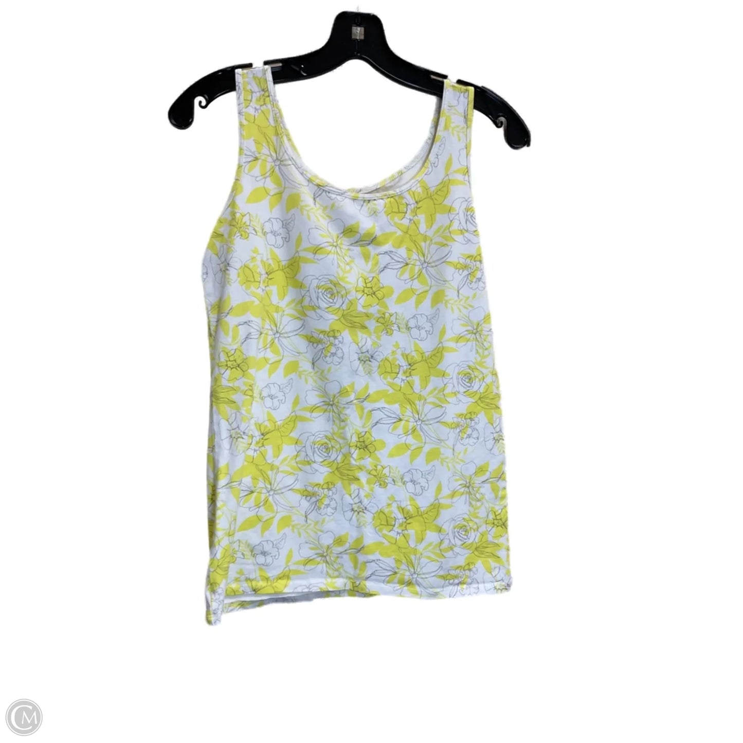 Top Sleeveless By Duluth Trading In White & Yellow, Size: M