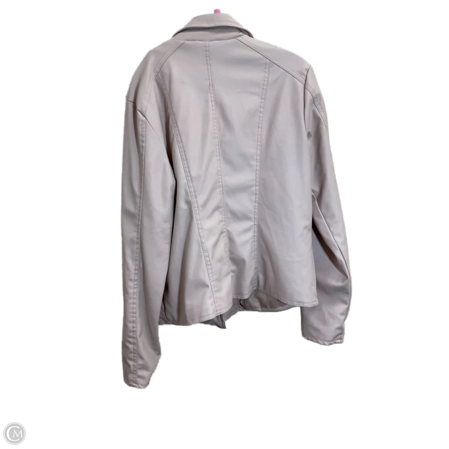 Jacket Moto By Clothes Mentor In Tan, Size: L