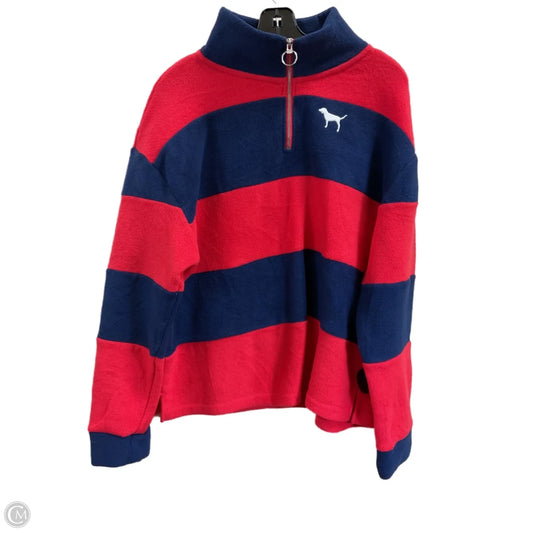 Sweatshirt Collar By Pink In Blue & Red, Size: L