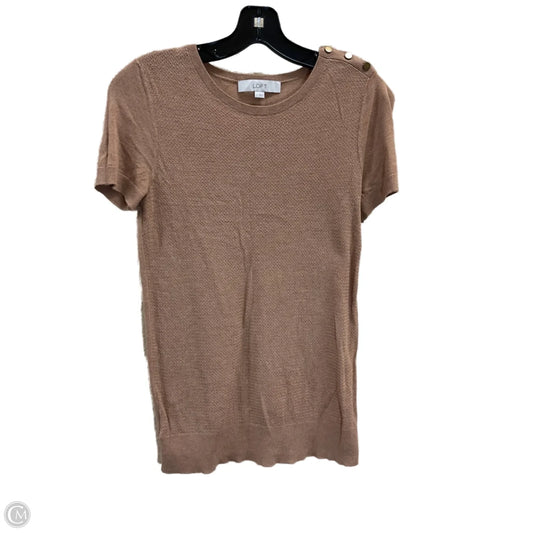 Top Short Sleeve By Loft In Brown, Size: S