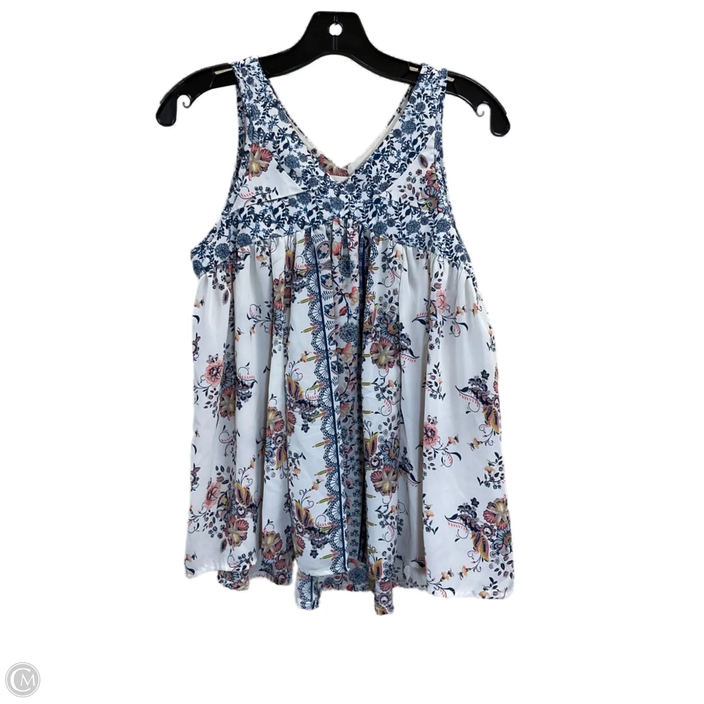 Top Sleeveless By Knox Rose In Blue & White, Size: Xs