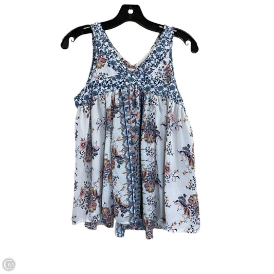 Top Sleeveless By Knox Rose In Blue & White, Size: Xs