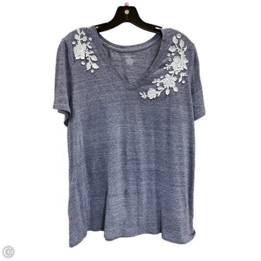 Top Short Sleeve By Lane Bryant In Blue, Size: 2x