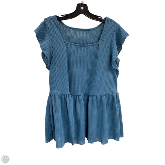 Top Short Sleeve By Shein In Blue, Size: 2x