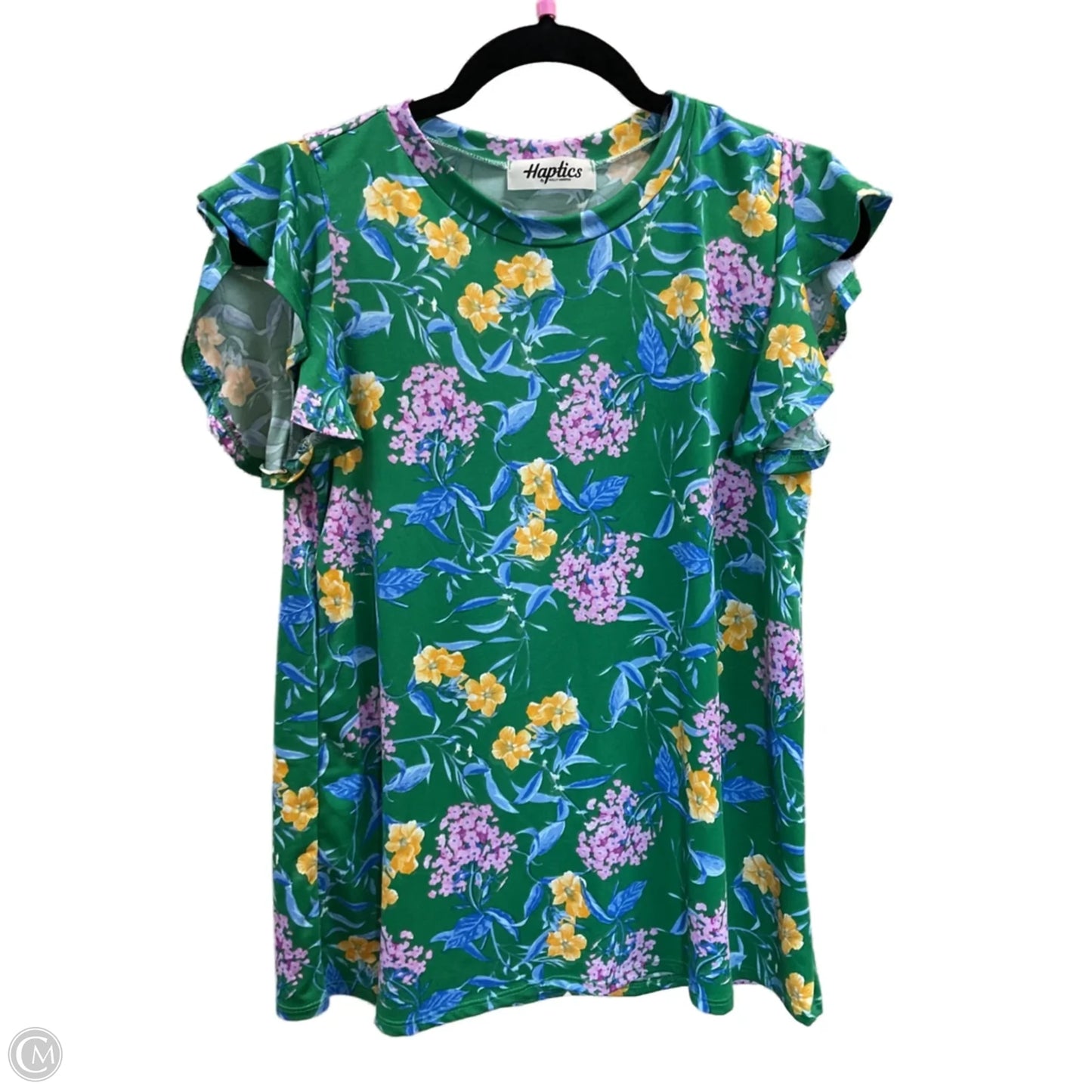 Top Short Sleeve By Haptics In Green, Size: S