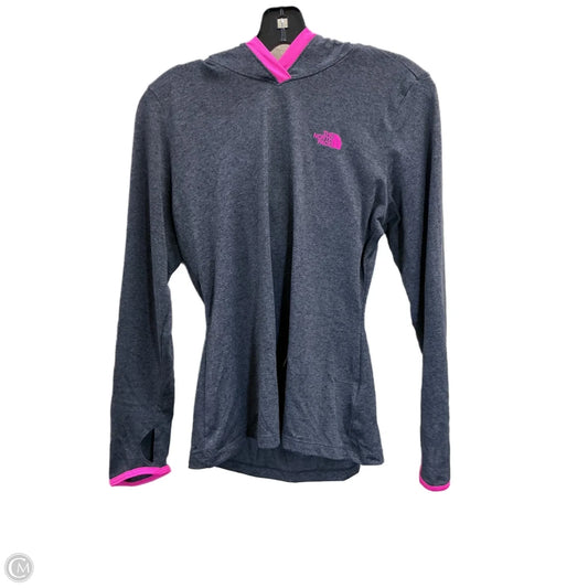 Athletic Top Long Sleeve Collar By The North Face In Grey & Pink, Size: S