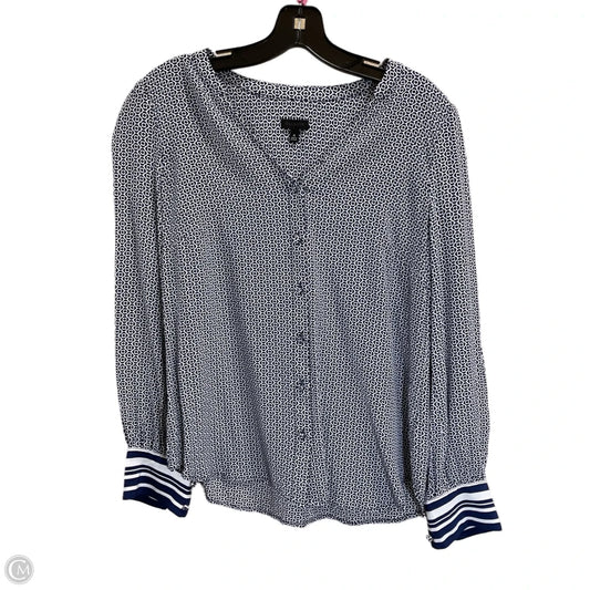 Blouse Long Sleeve By Talbots In Navy, Size: M