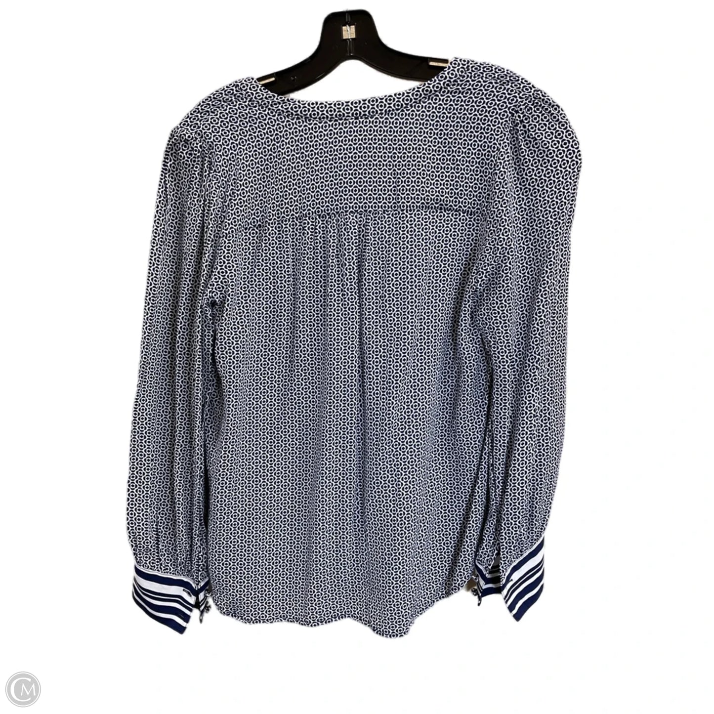 Blouse Long Sleeve By Talbots In Navy, Size: M