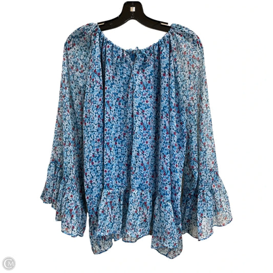 Top Long Sleeve By Elizabeth And James In Blue, Size: 1x