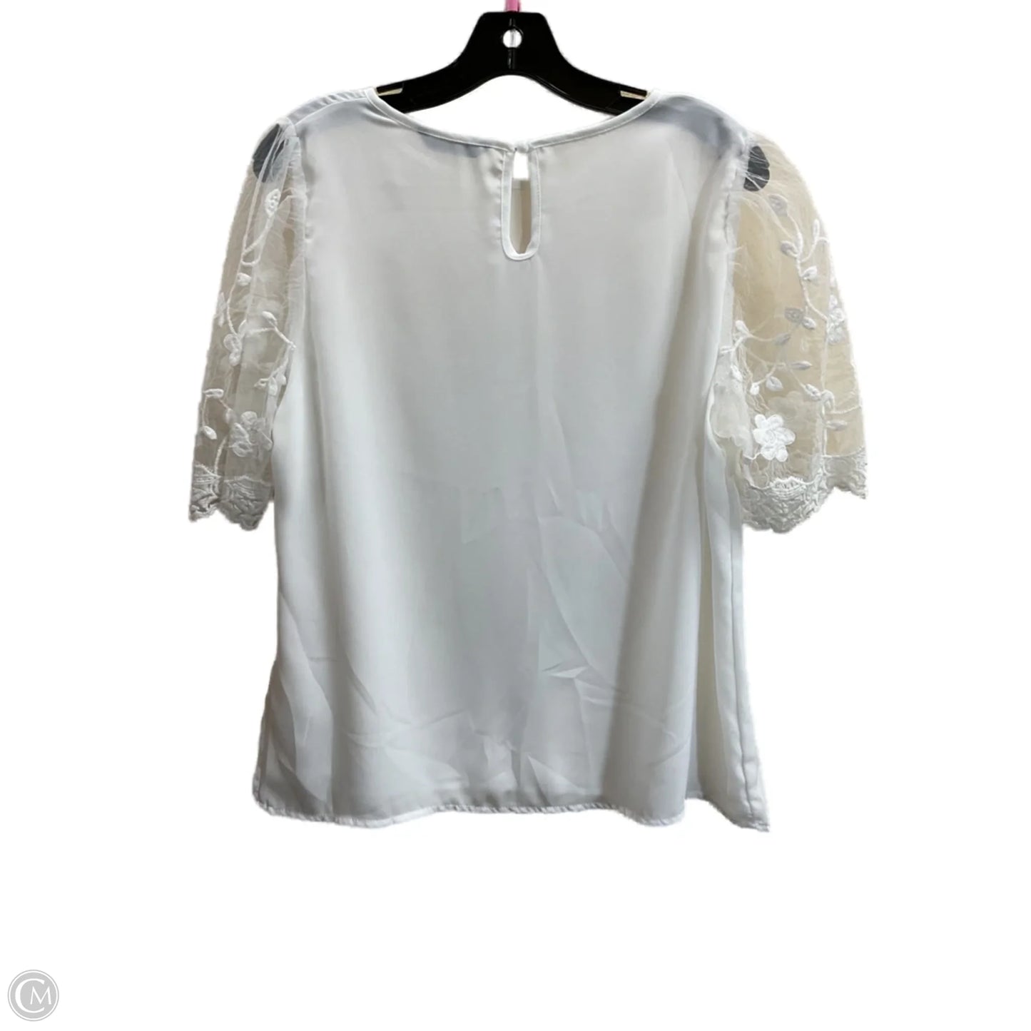 Top Short Sleeve By Shein In White, Size: L