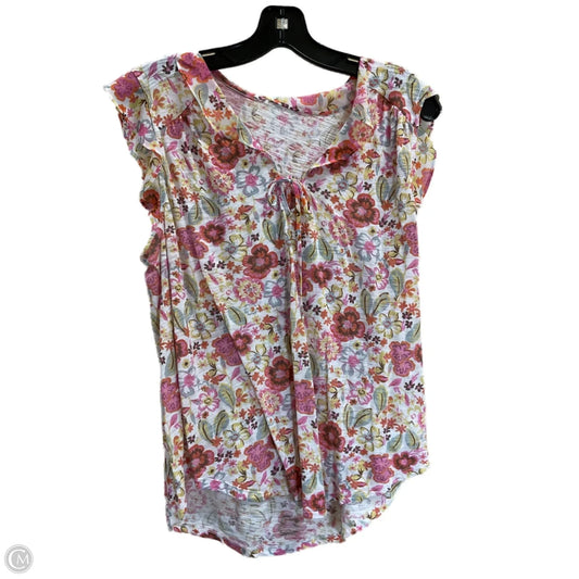 Top Short Sleeve By Clothes Mentor In Pink & Red, Size: L