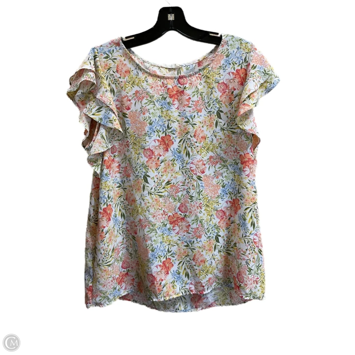 Top Short Sleeve By Clothes Mentor In Orange & Yellow, Size: M