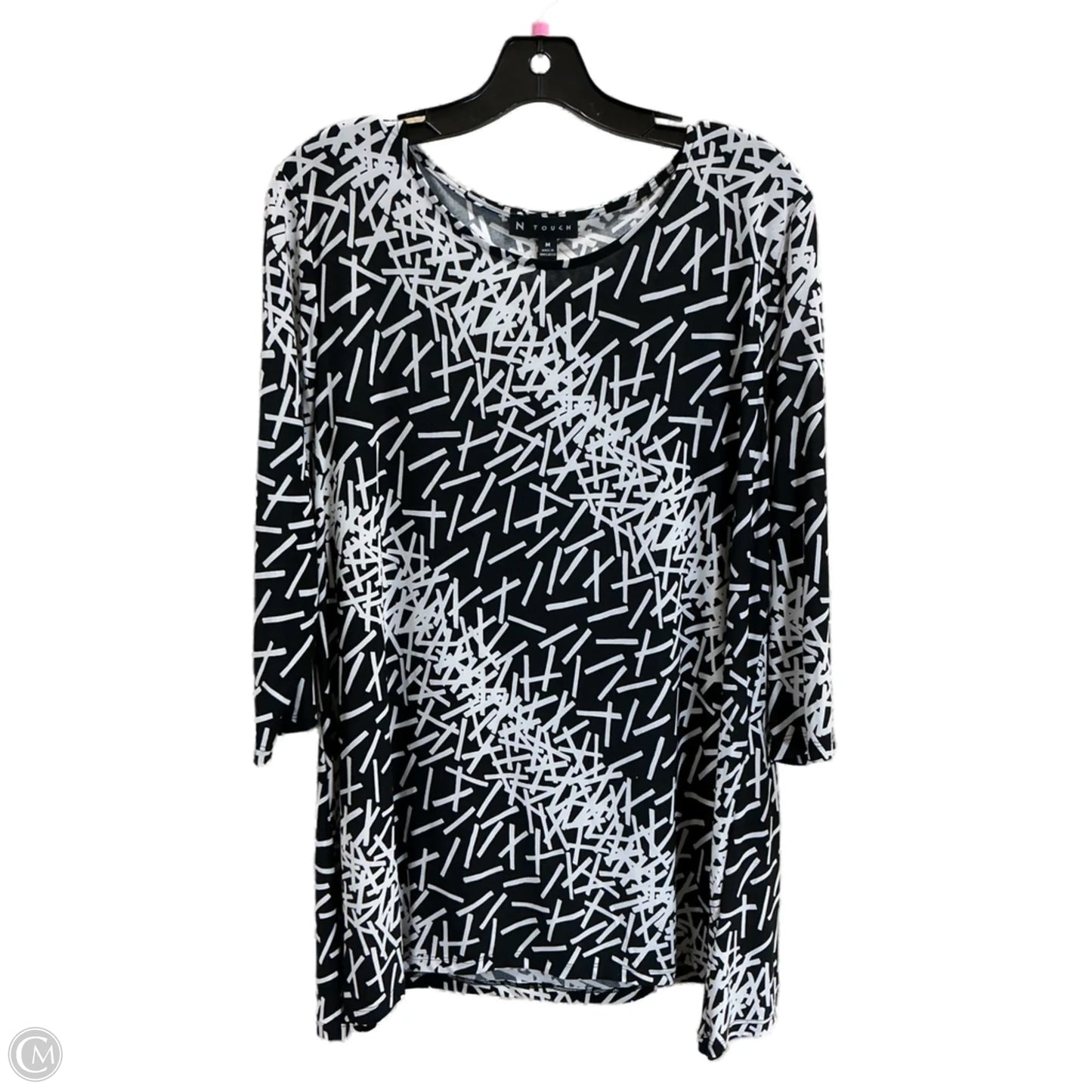 Top 3/4 Sleeve By N Touch In Black, Size: M