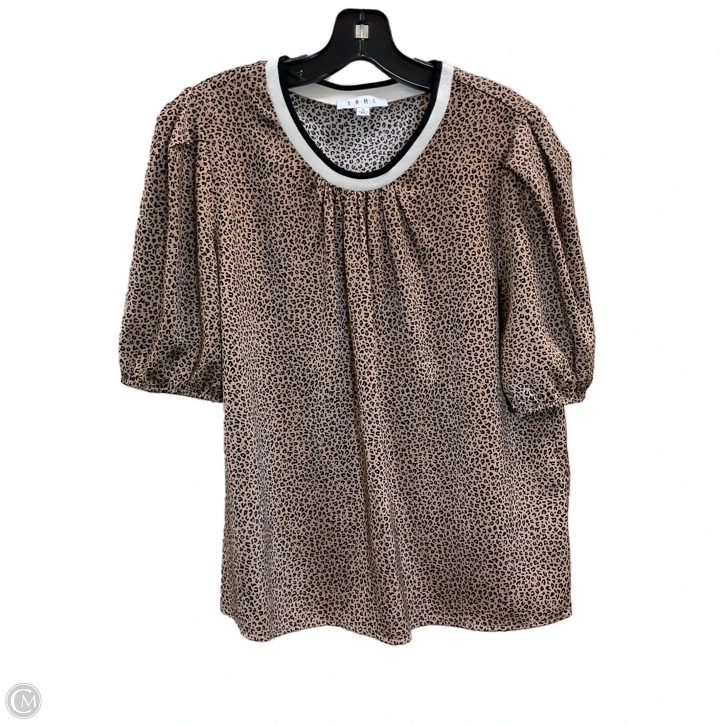 Top Short Sleeve By Thml In Animal Print, Size: L