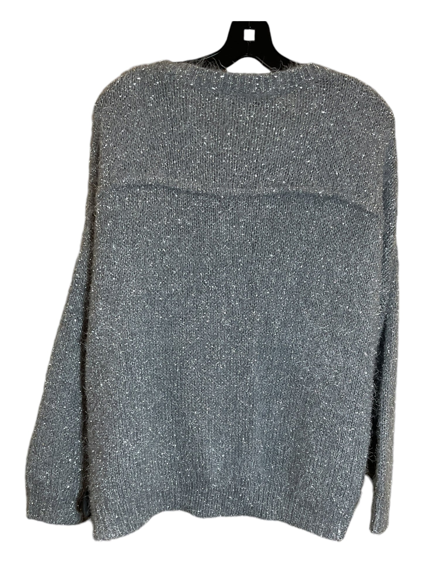 Sweater By Jennifer Lopez In Silver, Size: Xl