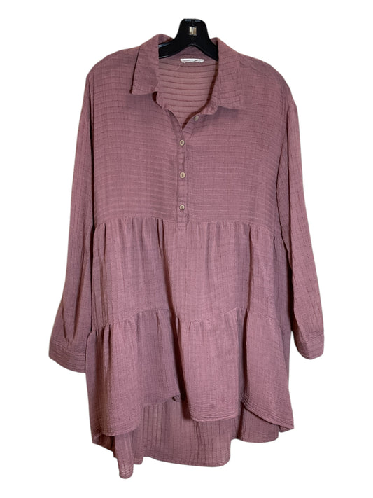 Tunic Long Sleeve By Love Stitch In Pink, Size: L