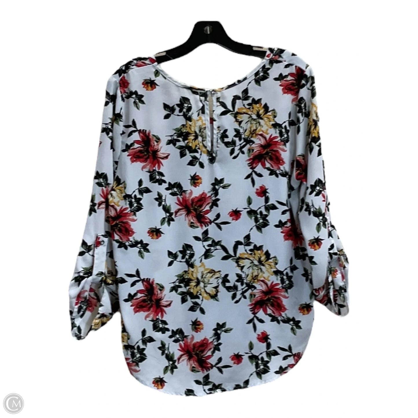 Top 3/4 Sleeve By Lily White In Floral Print, Size: L