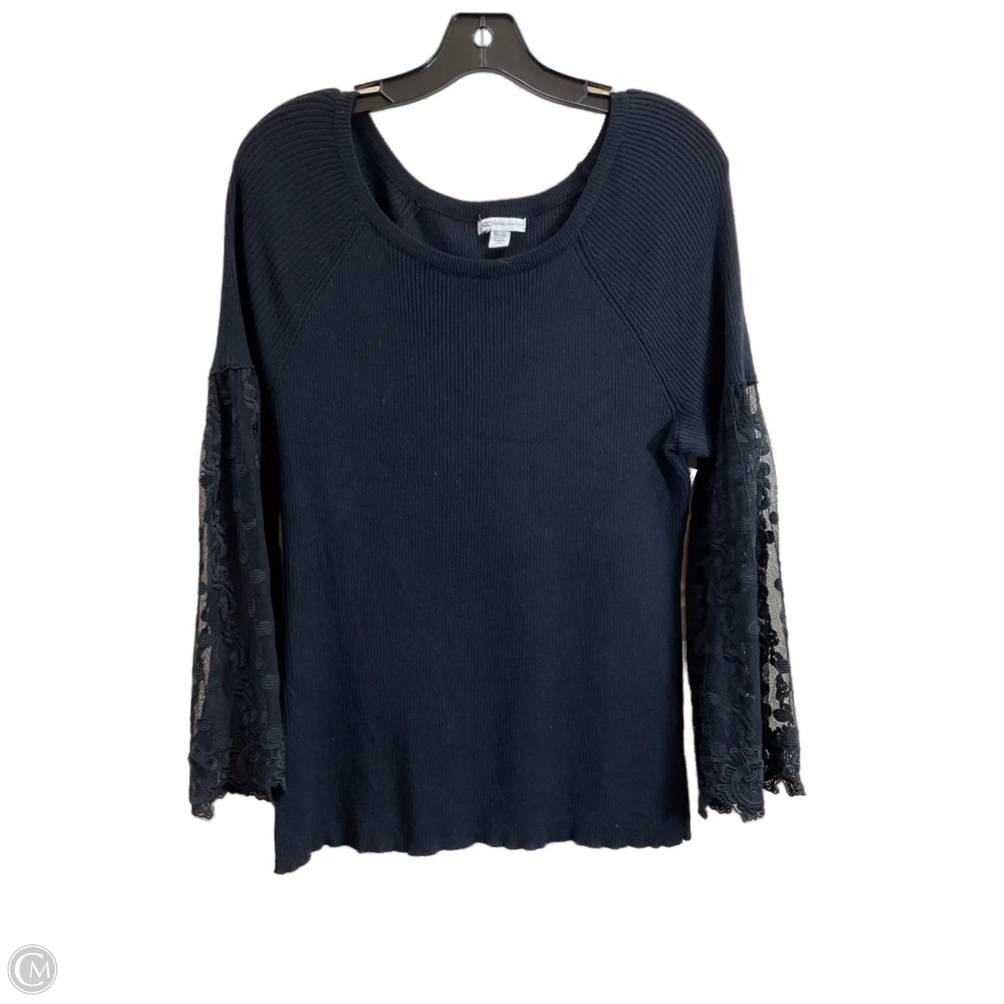 Top Long Sleeve By Cato In Black, Size: 1x