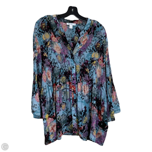 Tunic 3/4 Sleeve By Spense In Multi-colored, Size: 1x