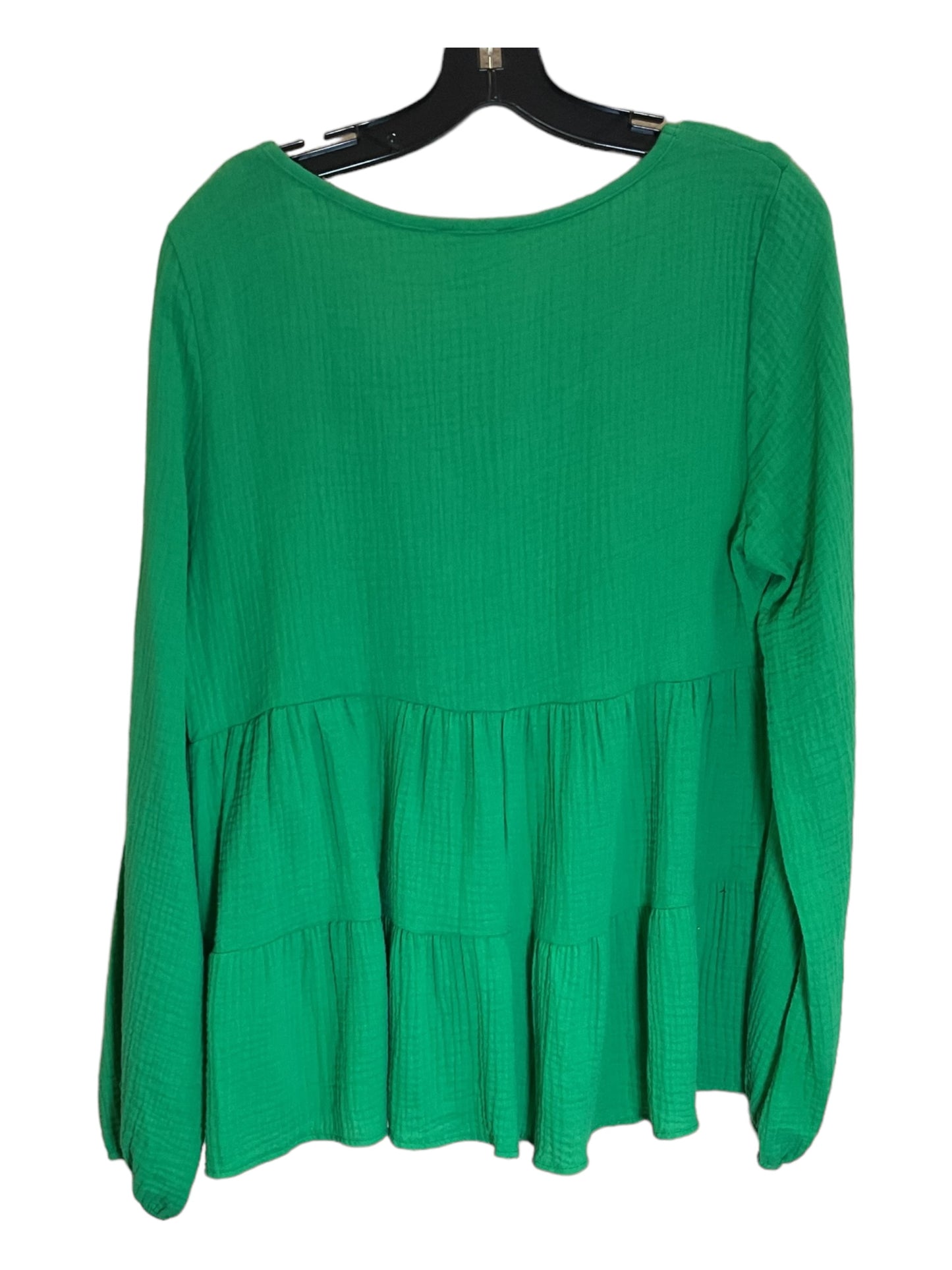 Top Long Sleeve By Bibi In Green, Size: S