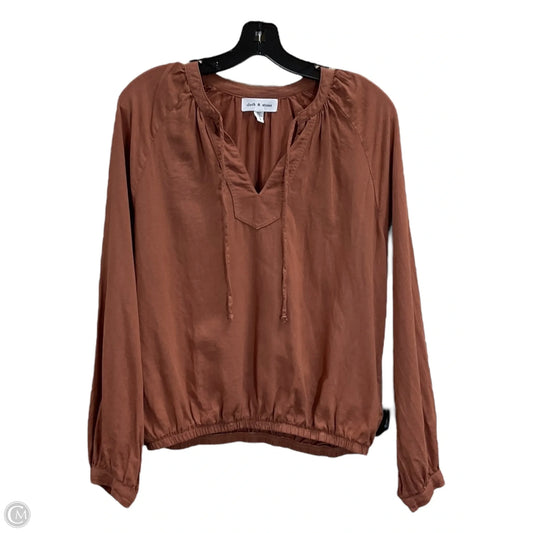 Top Long Sleeve By Cloth & Stone In Brown, Size: M