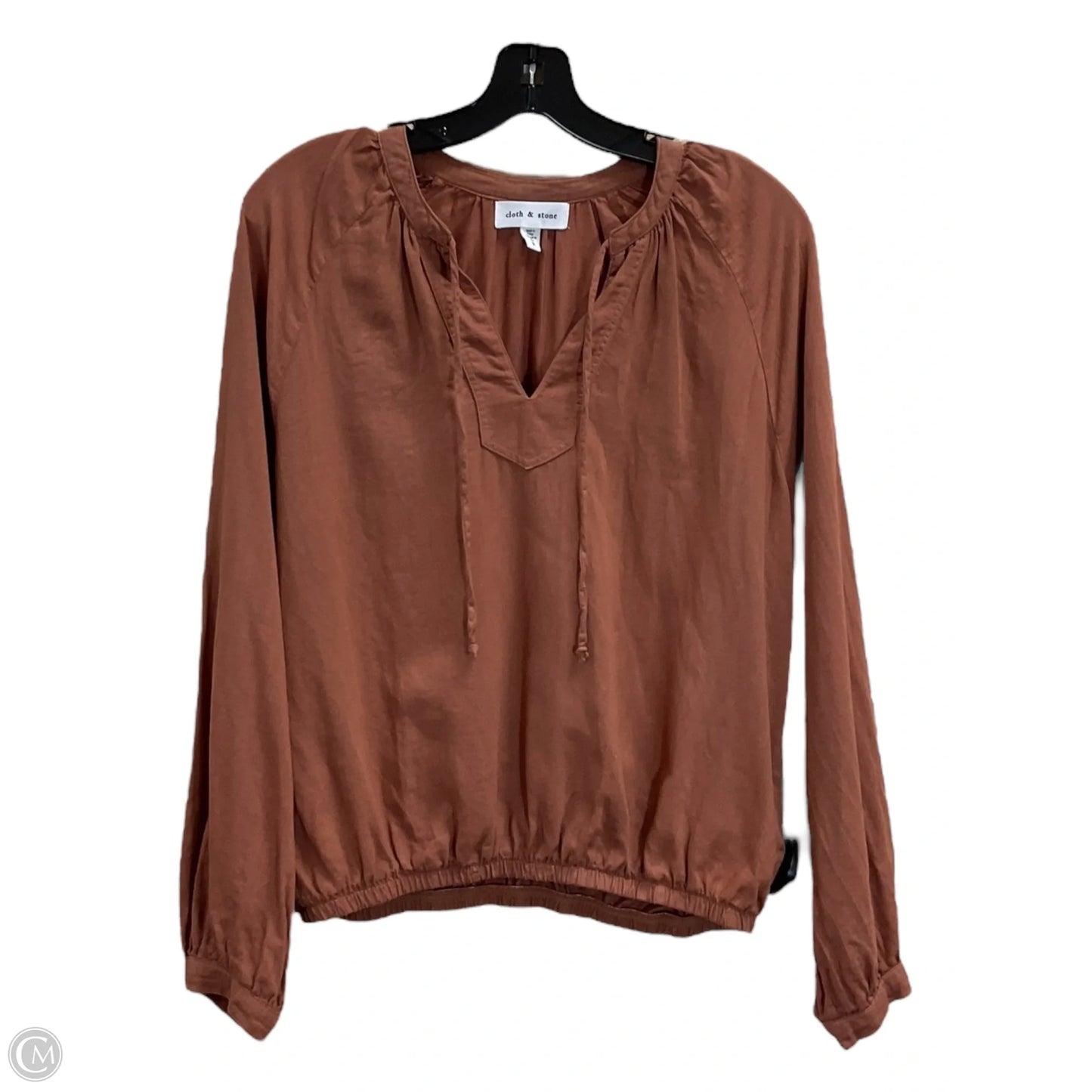 Top Long Sleeve By Cloth & Stone In Brown, Size: M