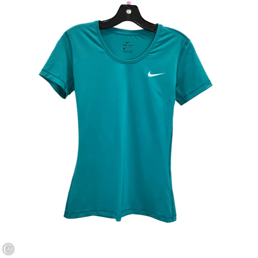 Athletic Top Short Sleeve By Nike In Green, Size: M