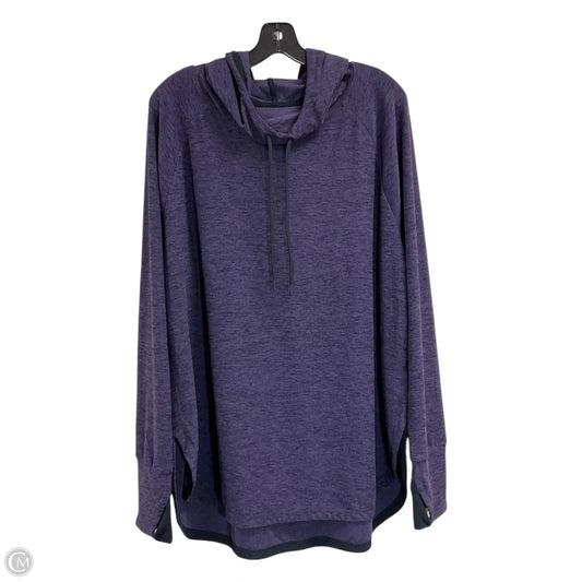 Athletic Top Long Sleeve Hoodie By Tangerine In Purple, Size: 1x