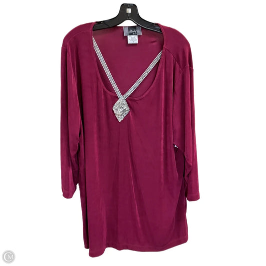 Top Long Sleeve By Slinky Brand In Red, Size: 2x