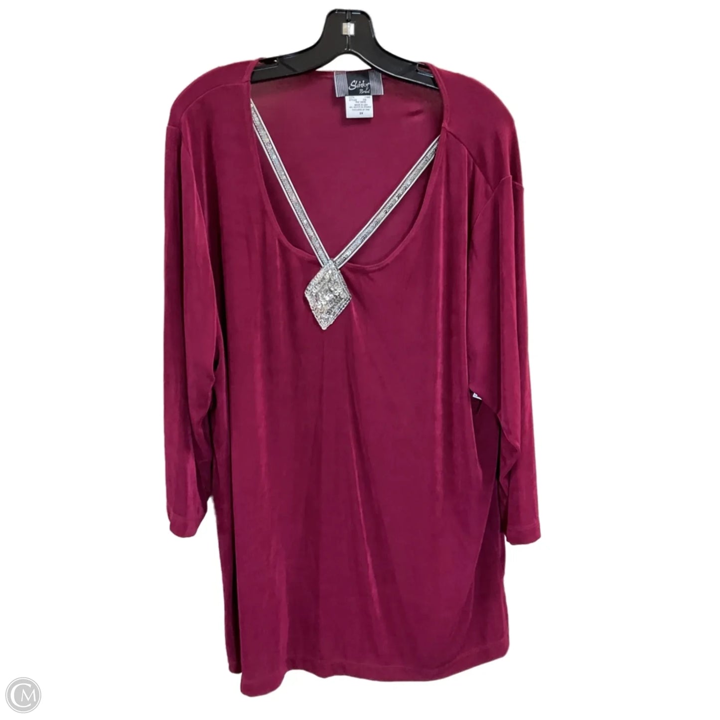 Top Long Sleeve By Slinky Brand In Red, Size: 2x