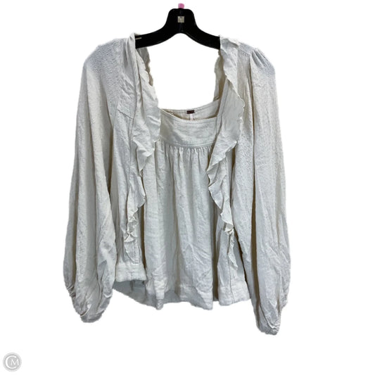 Top Long Sleeve By Free People In Cream, Size: M