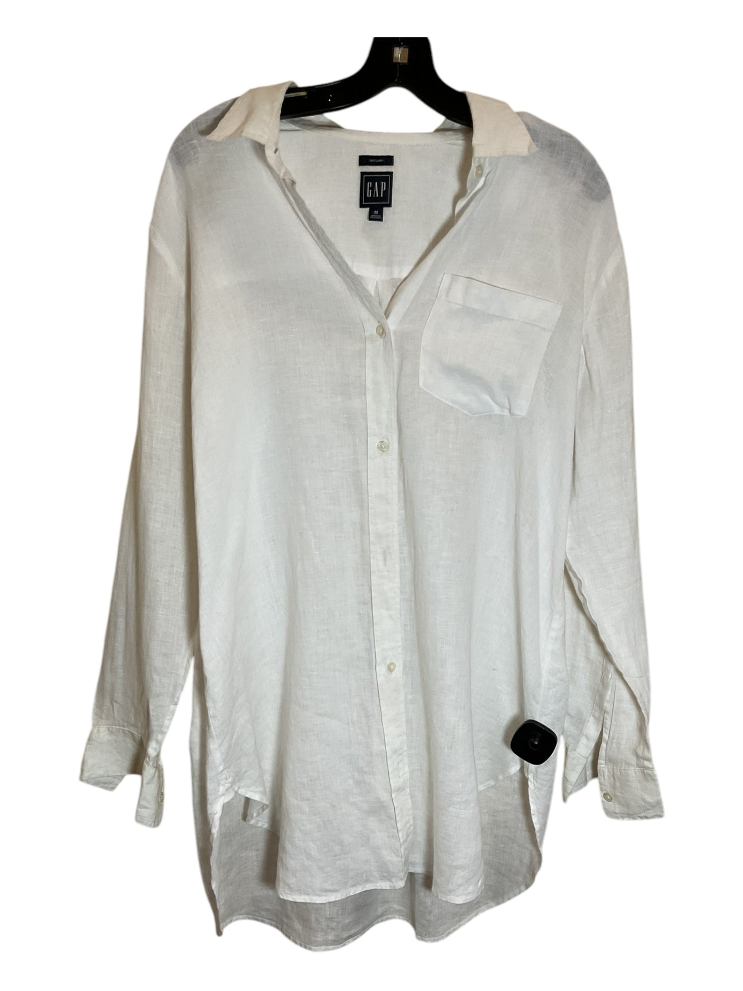 Tunic Long Sleeve By Gap In White, Size: M