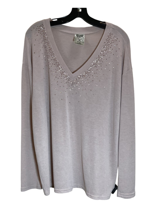 Top Long Sleeve By Vocal In Pink, Size: Xl