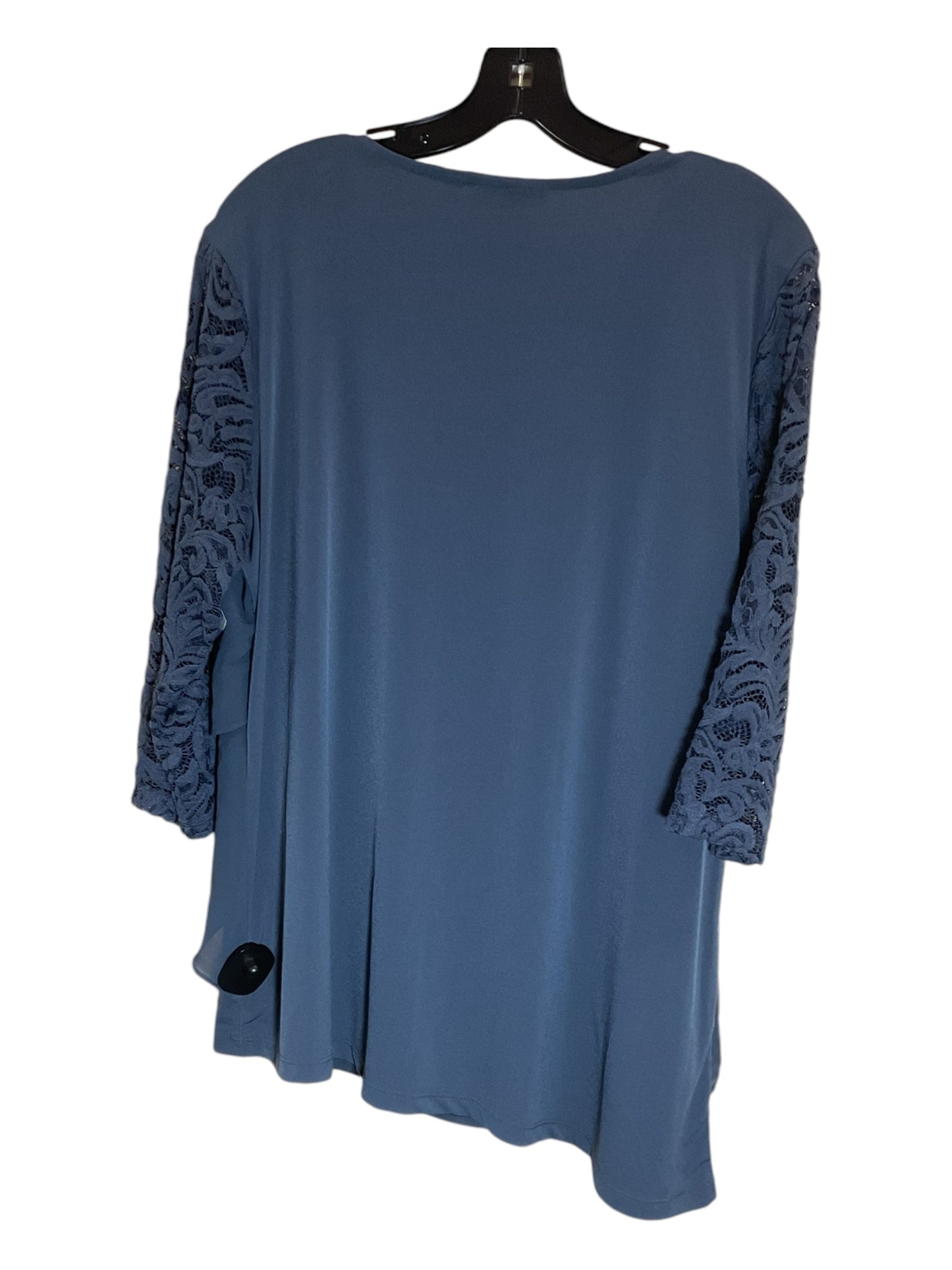 Top 3/4 Sleeve By Susan Graver In Blue, Size: L