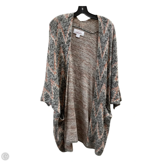 Sweater Cardigan By Ariat In Green & Orange, Size: M