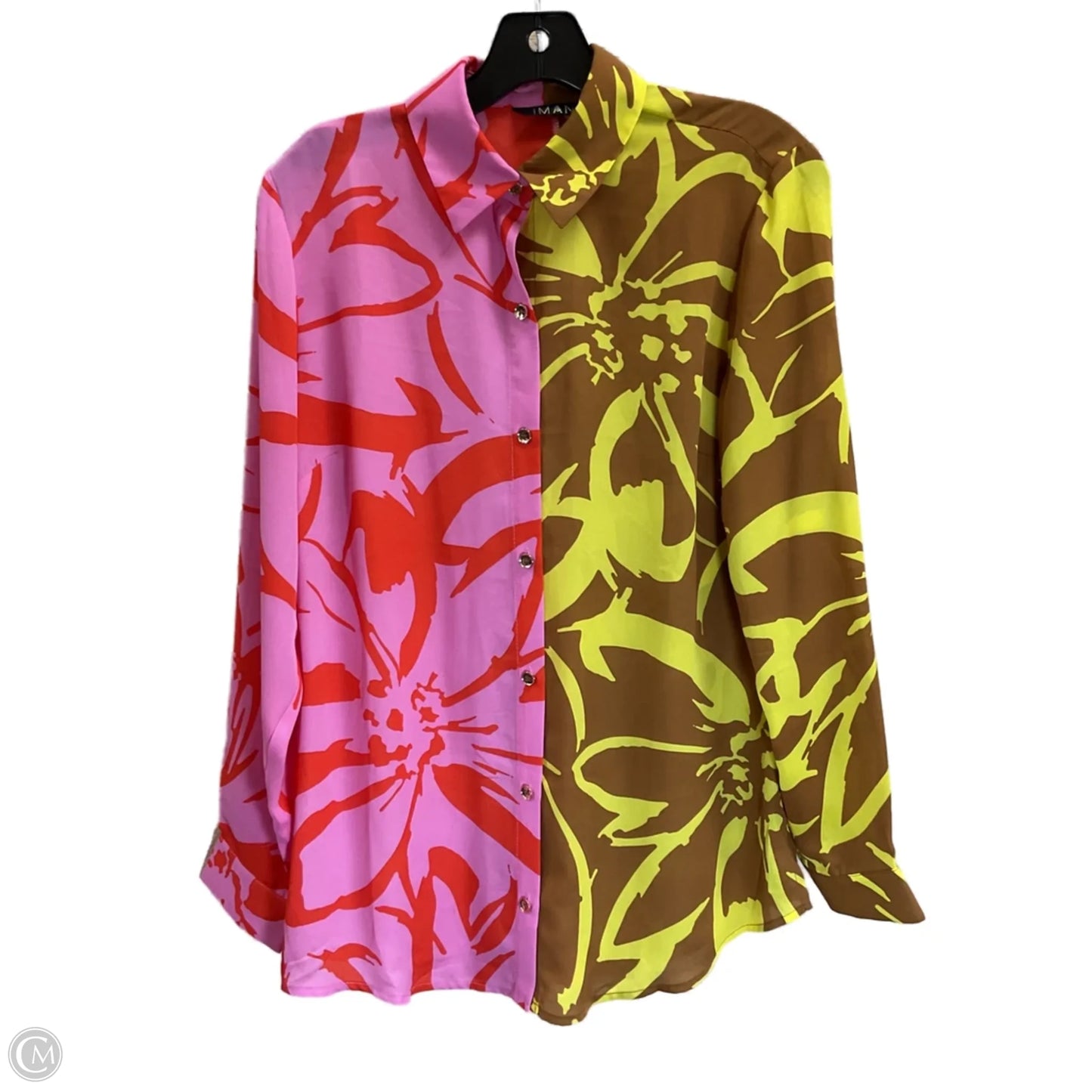 Top Long Sleeve By Iman Hsn In Multi-colored, Size: Xs