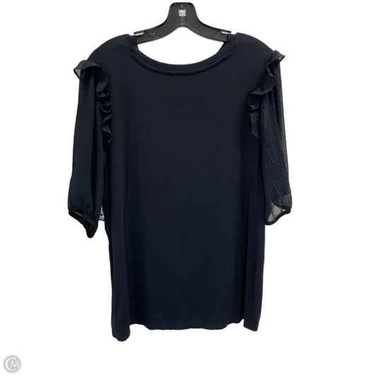 Top Short Sleeve By Simply Vera In Black, Size: 1x