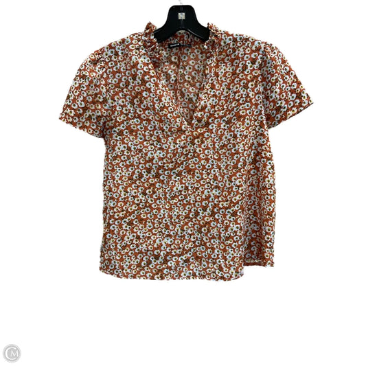 Top Short Sleeve By Shein In Orange, Size: S