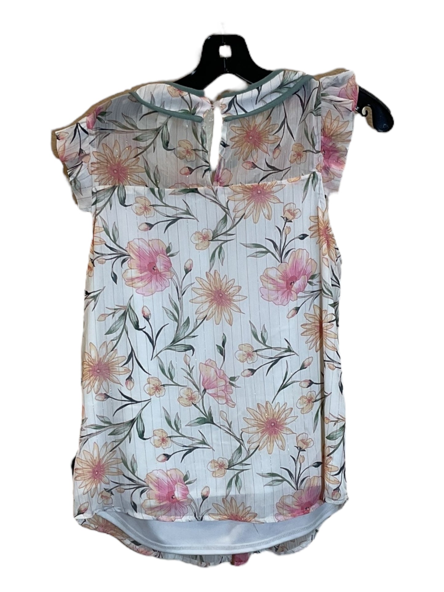 Floral Print Top Sleeveless Monteau, Size Xl