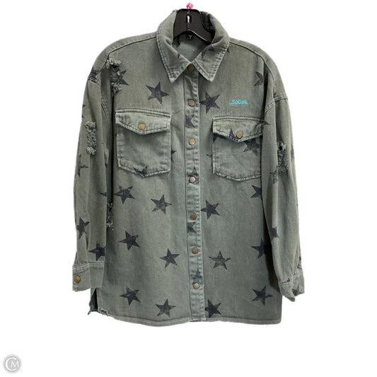 Jacket Shirt By Clothes Mentor In Green, Size: S