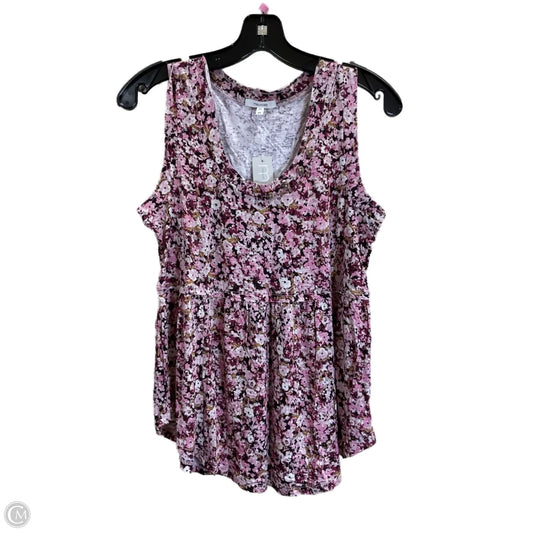 Top Sleeveless By Maurices In Floral Print, Size: M