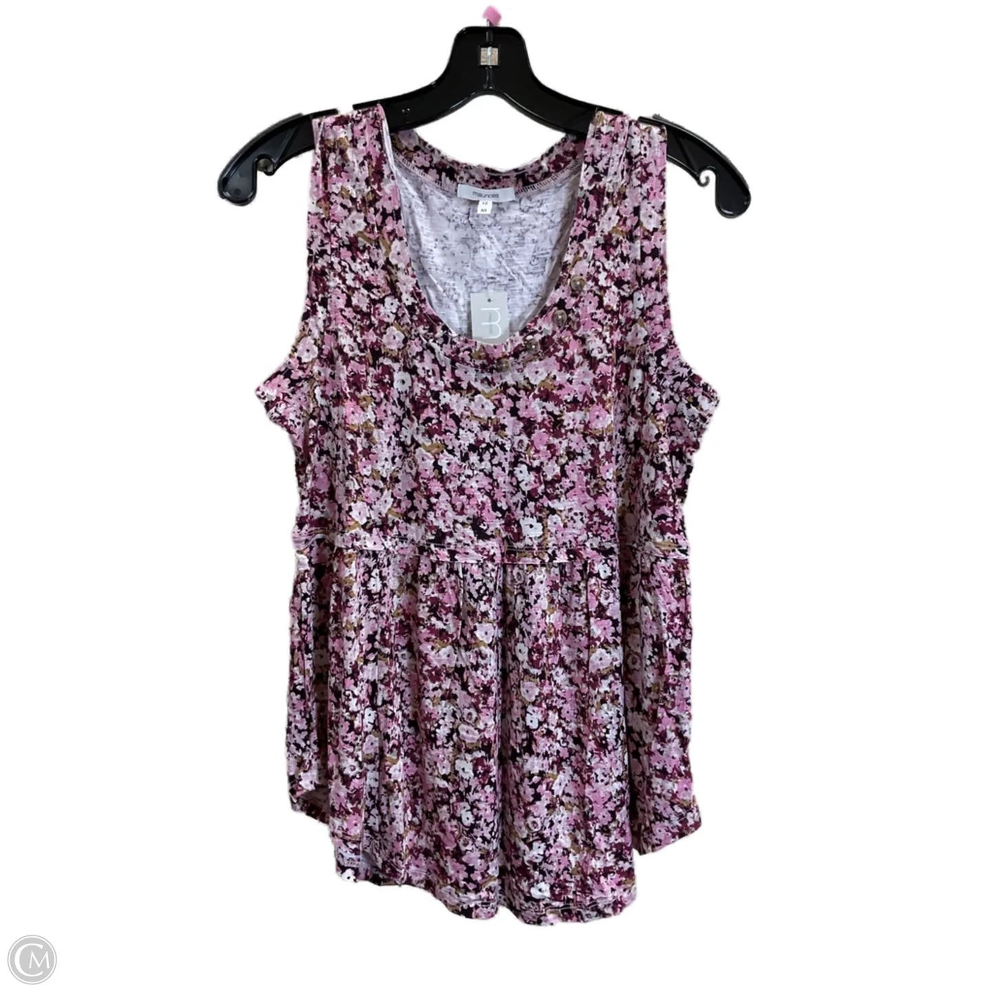 Top Sleeveless By Maurices In Floral Print, Size: M