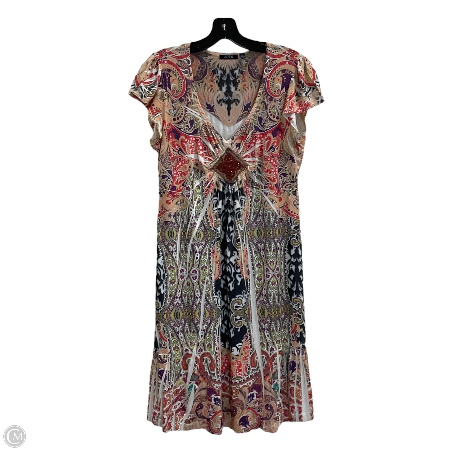 Dress Casual Midi By Apt 9 In Multi-colored, Size: M