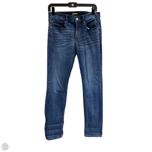 Jeans Cropped By Express In Blue Denim, Size: 4