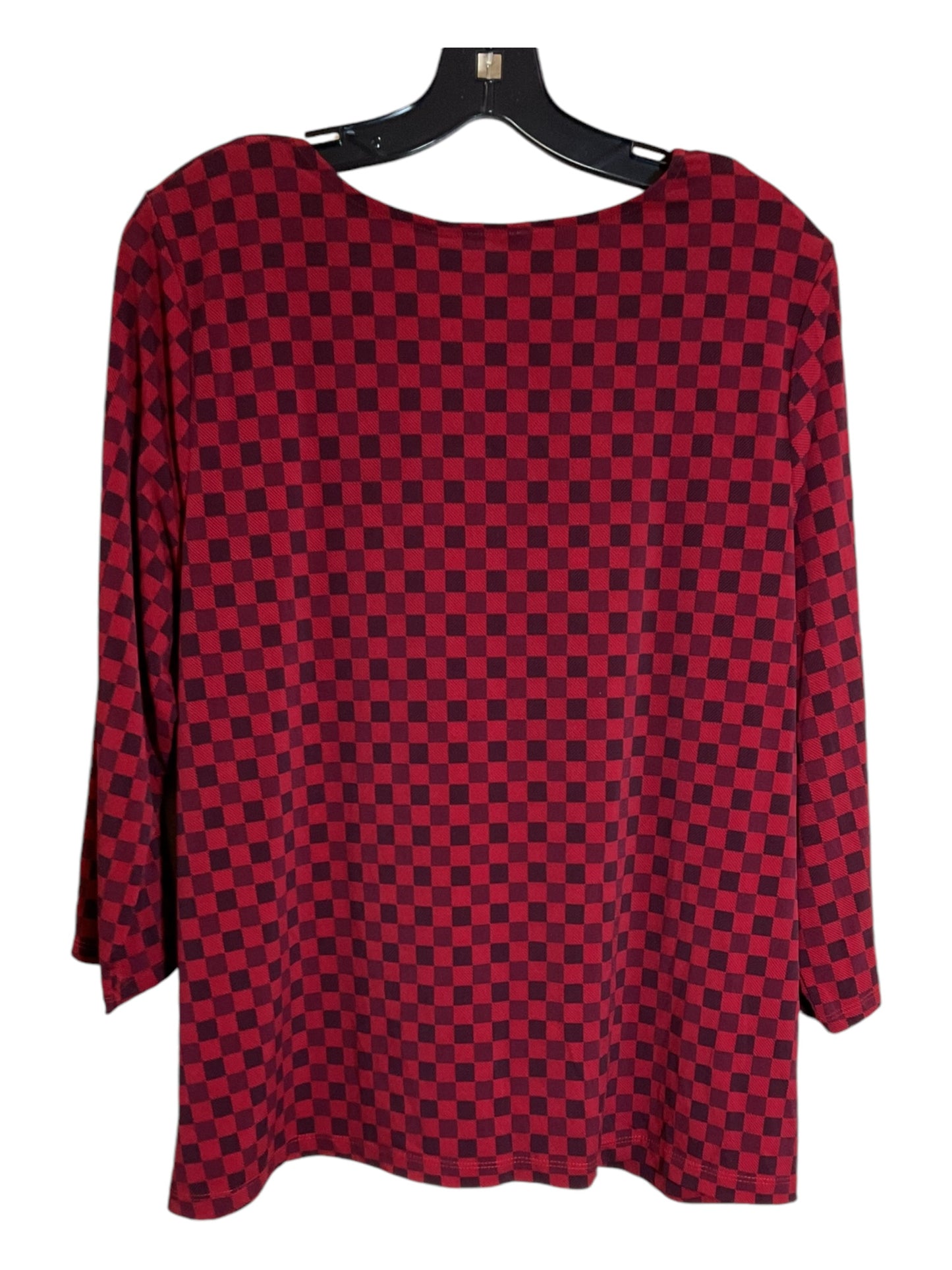 Top 3/4 Sleeve By Liz Claiborne In Red, Size: Xl